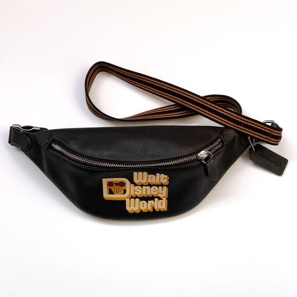 Coach x Disney Black Leather Walt Disney World Belt Bag Limited Edition - Picture 2 of 13